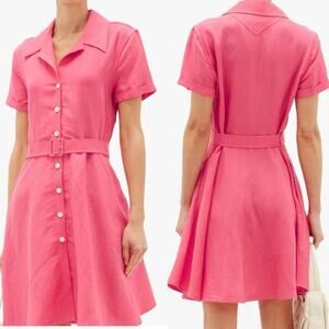 Solid and Striped Fuchsia Tourist Linen Blend Shirt Dress XL